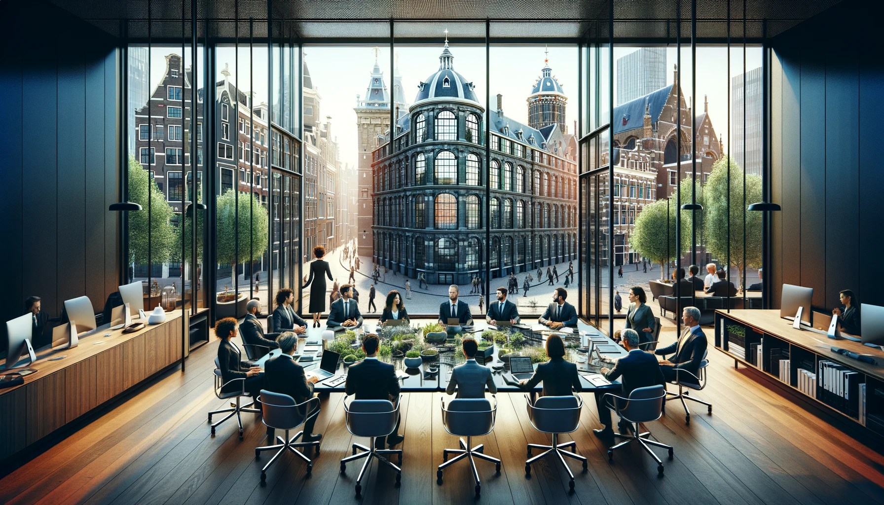 An image of a modern workplace in the Netherlands