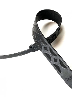 Leather Gephardt Guitar Strap - Black Geo