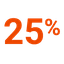 icon representing 25% saved in online orders