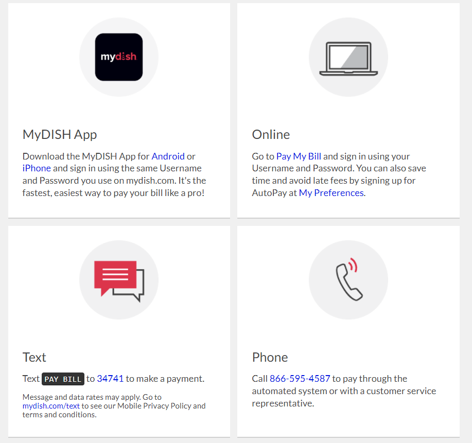 Pay my dish bill phone number