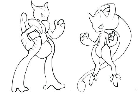 Top Mega Mewtwo X Coloring Page Printable for Children