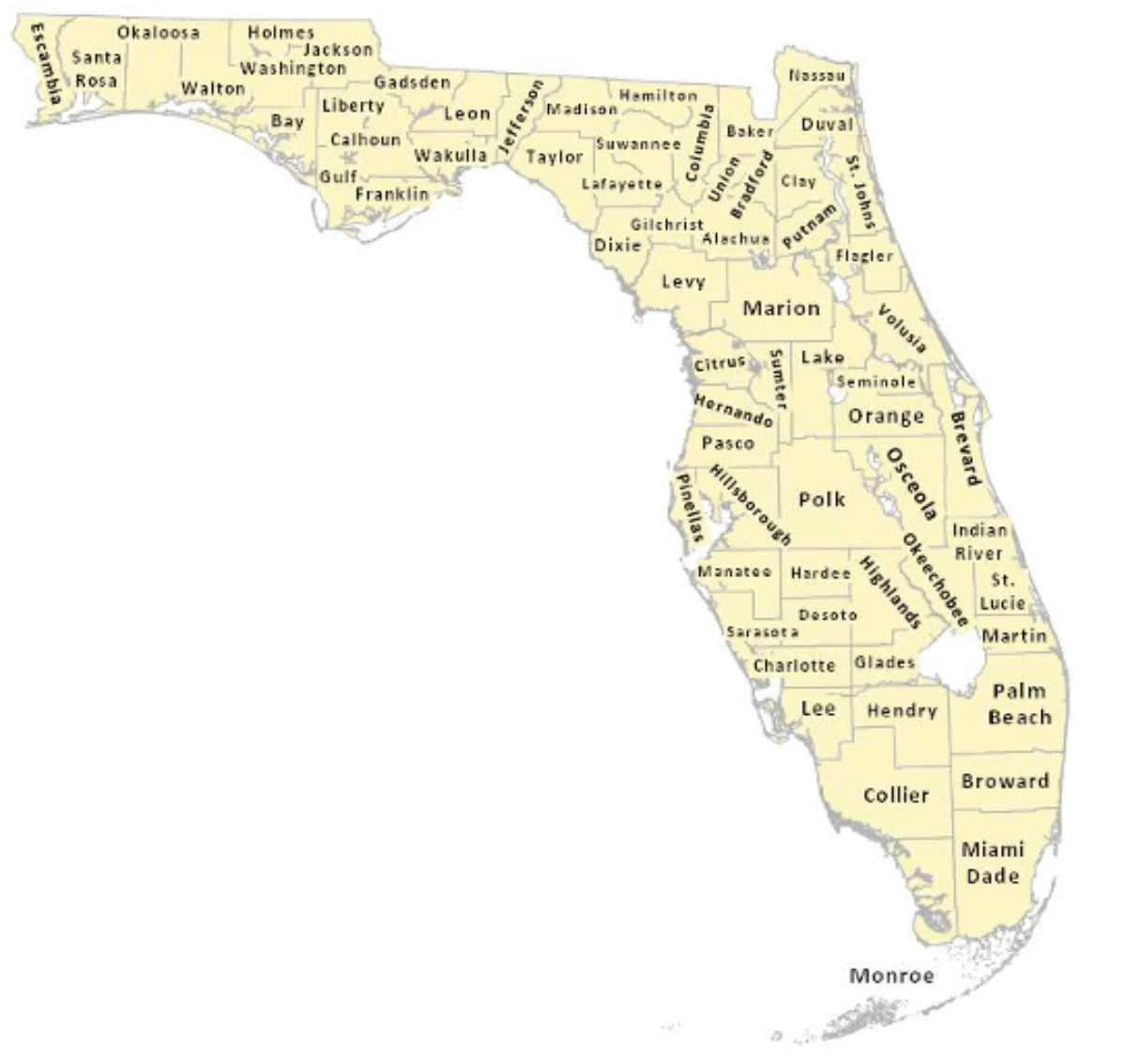 Florida County Map Vector At Getdrawings Free Download.