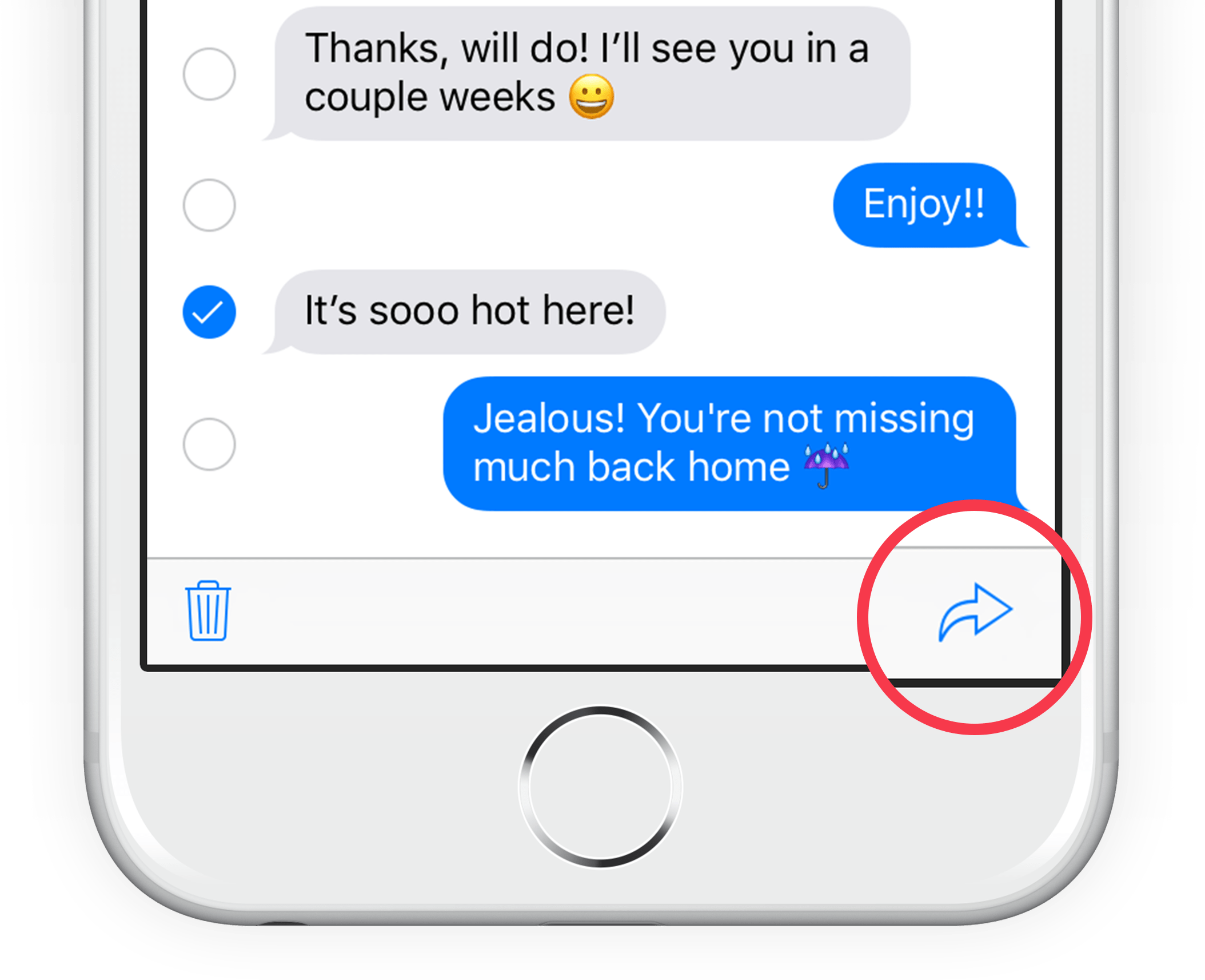 Blank iphone text message template