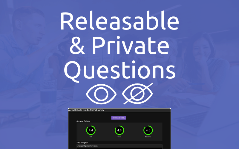 Releasable and private peer feedback questions