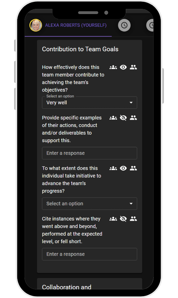 Feedback Loop student response view