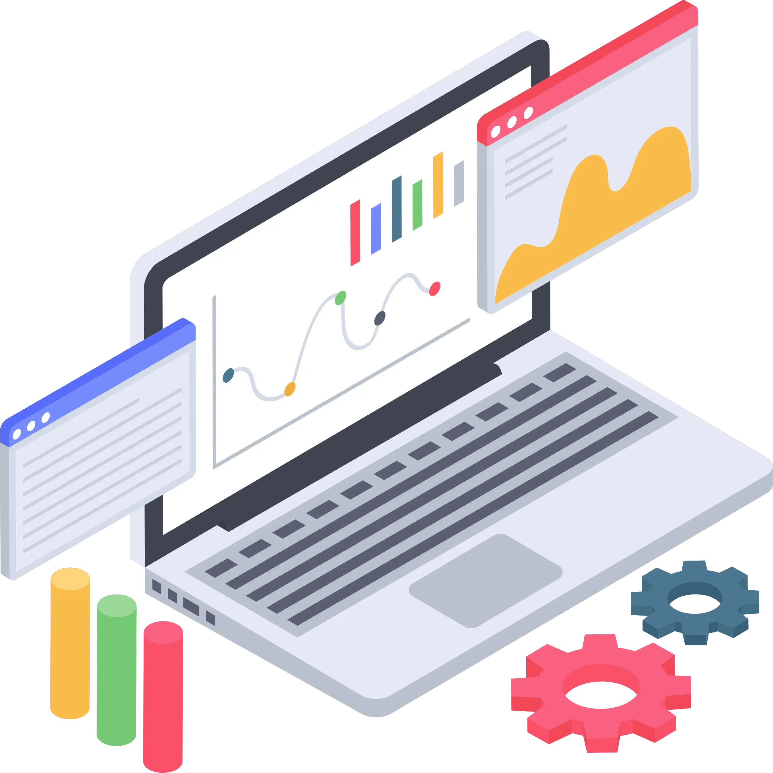 graphic of data on a computer