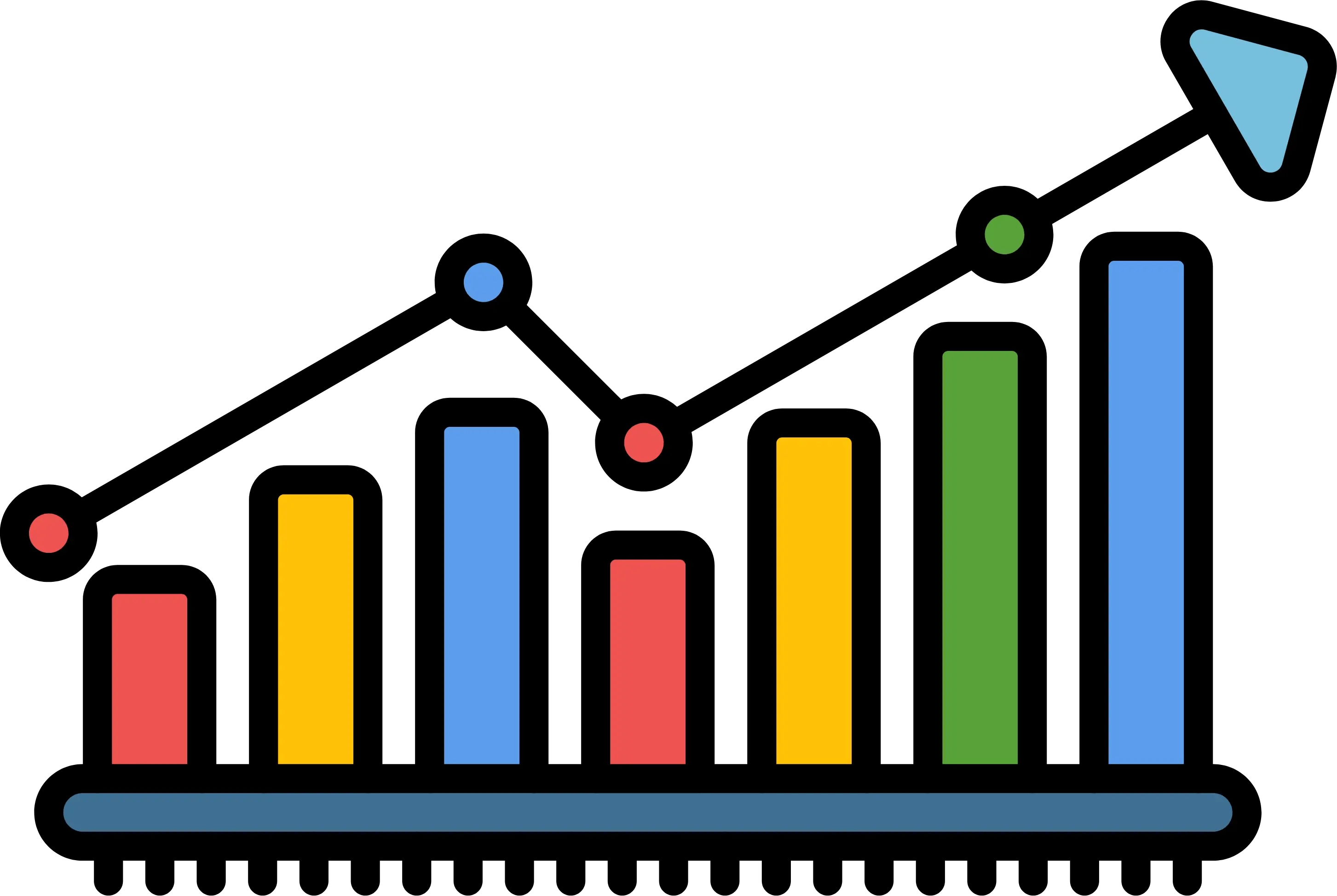 graphic of a colorful bar chart