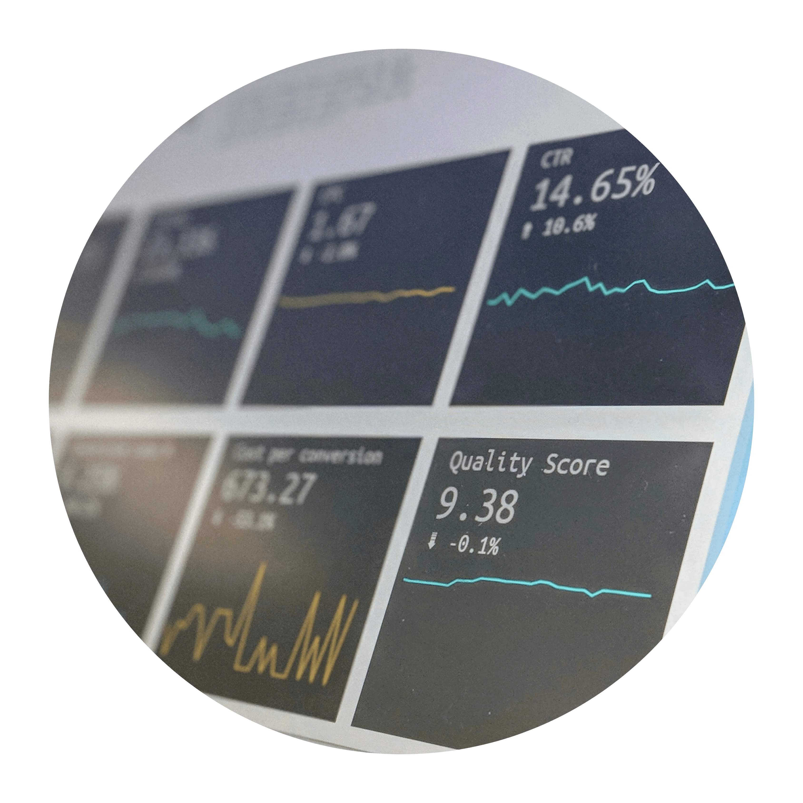 marketing data on laptop screen
