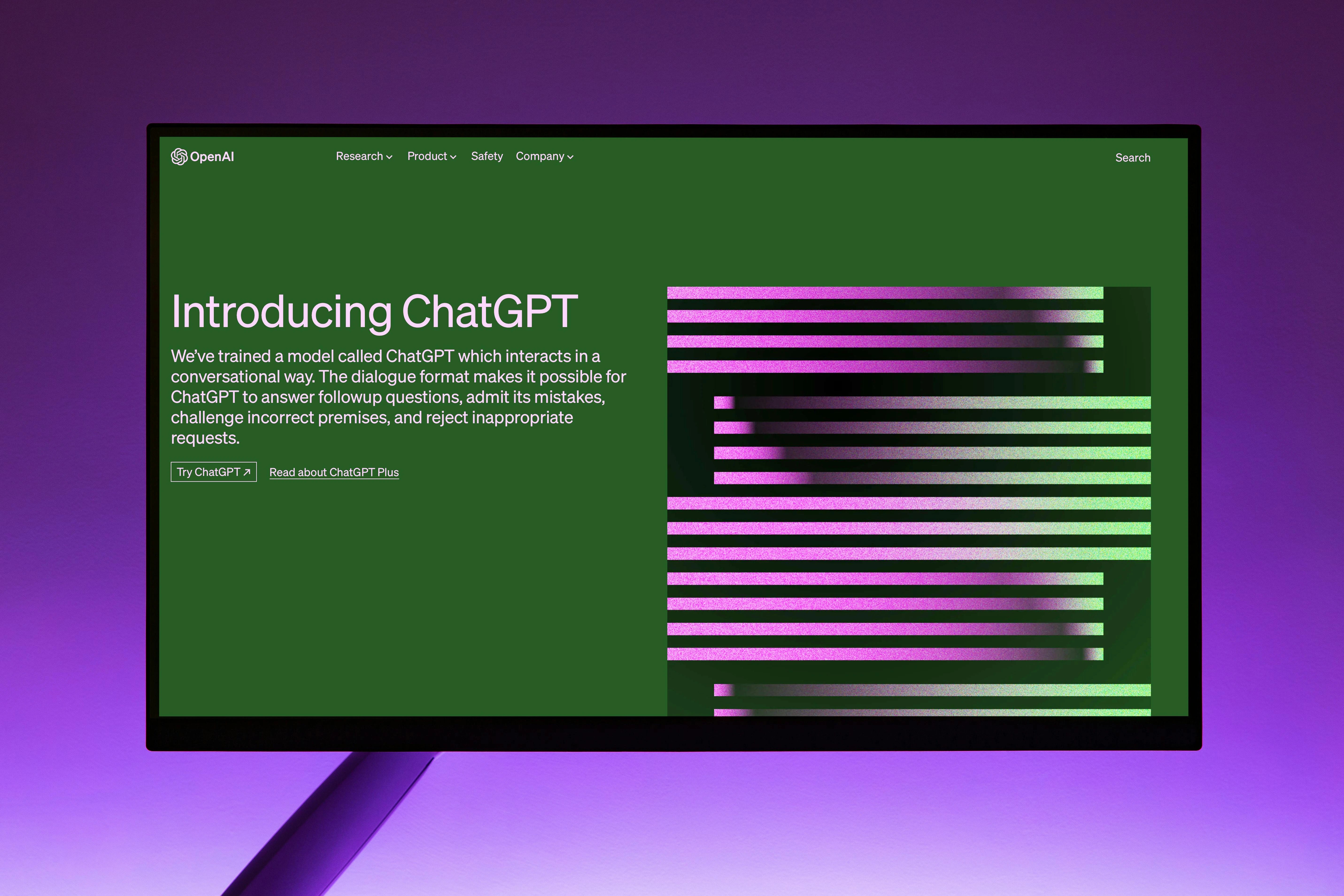 ChatGPT on screen