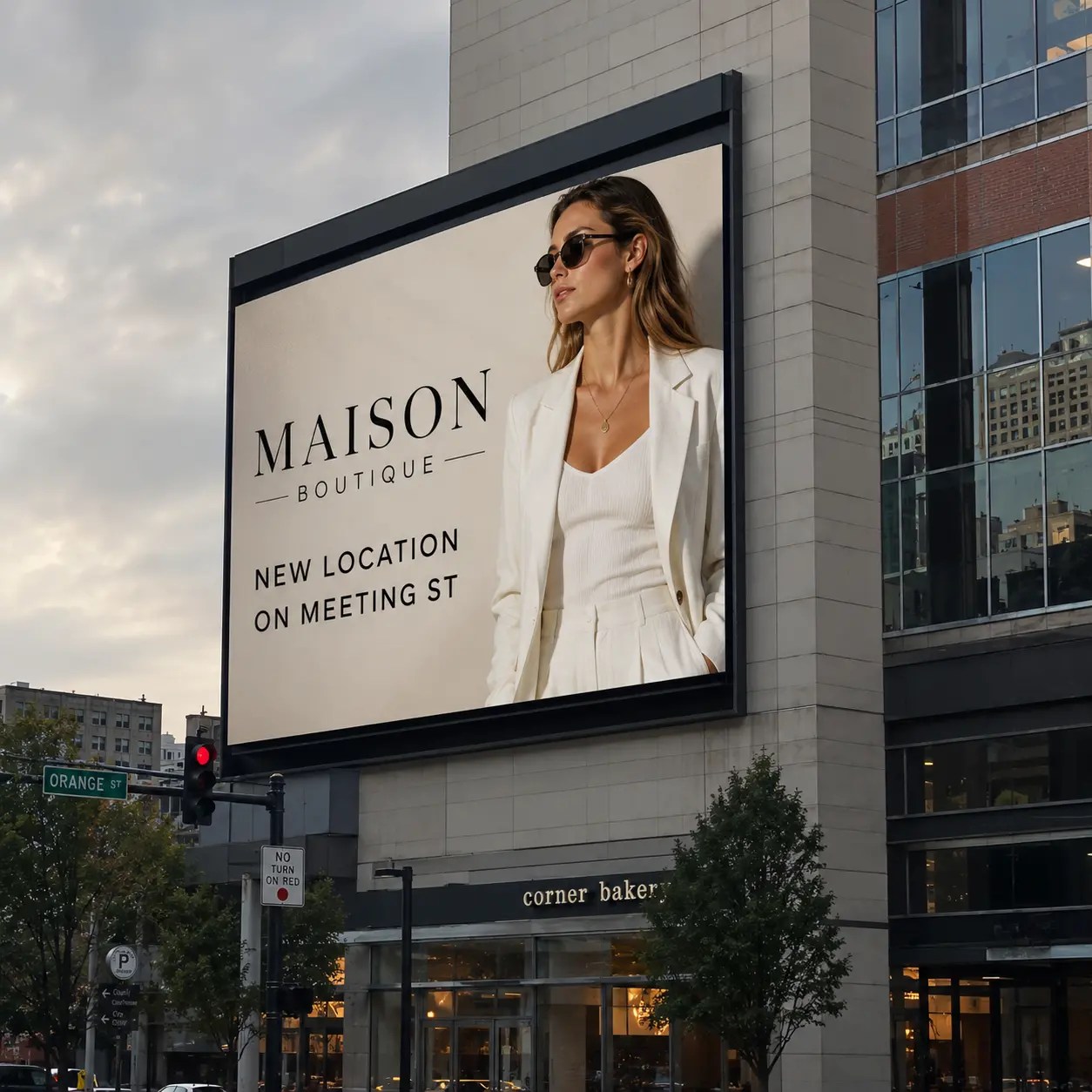 store billboard in a city