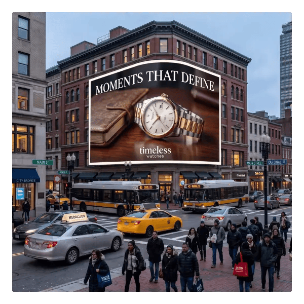watch billboard in city