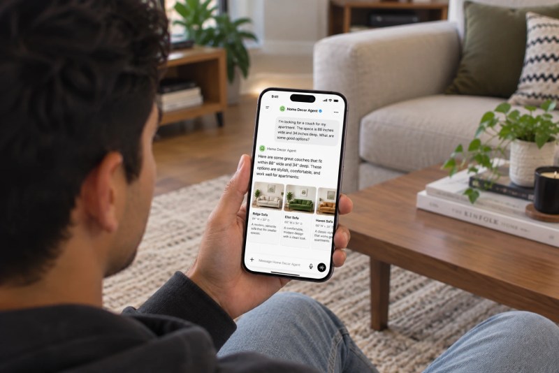 talking to chatgpt ads agent about couch options