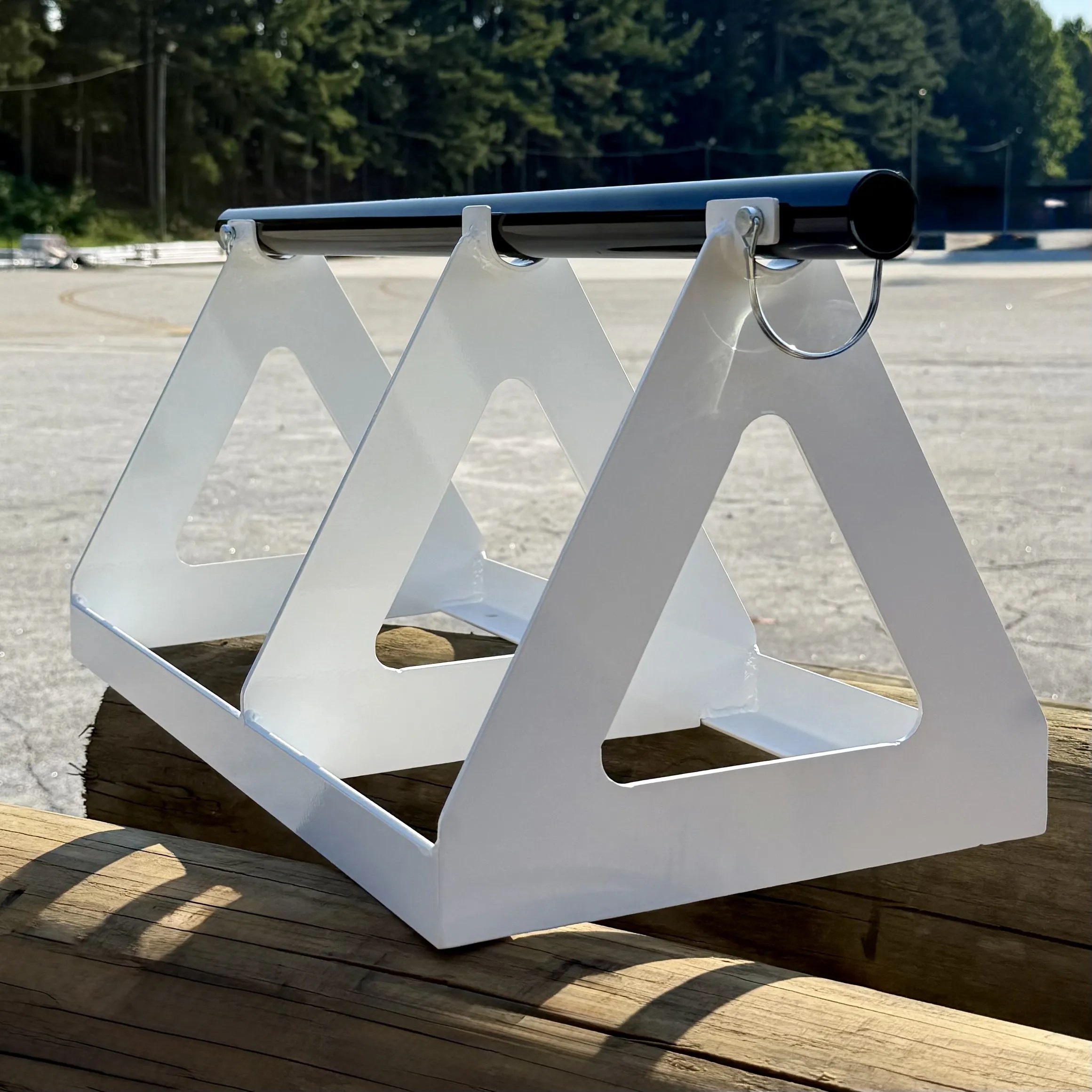 Designed for linemen, this Hardline Wire Rack keeps #6 copper and tie wire neat in your bucket truck.