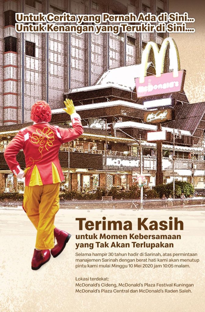 McD Sarinah akan Tutup, Netizen Bagikan Kenangan - GetPost.id