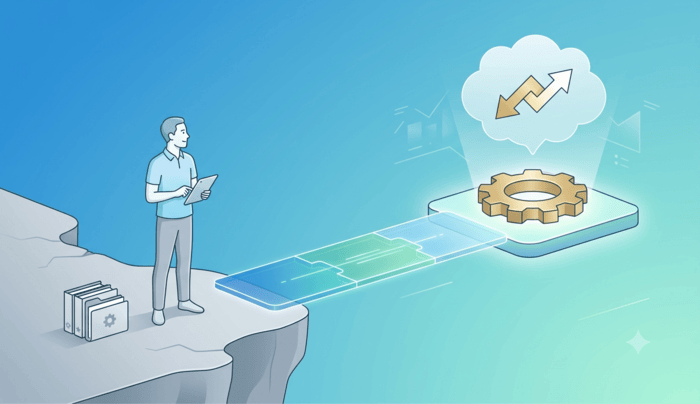 Employee using digital learning platform to improve workforce performance