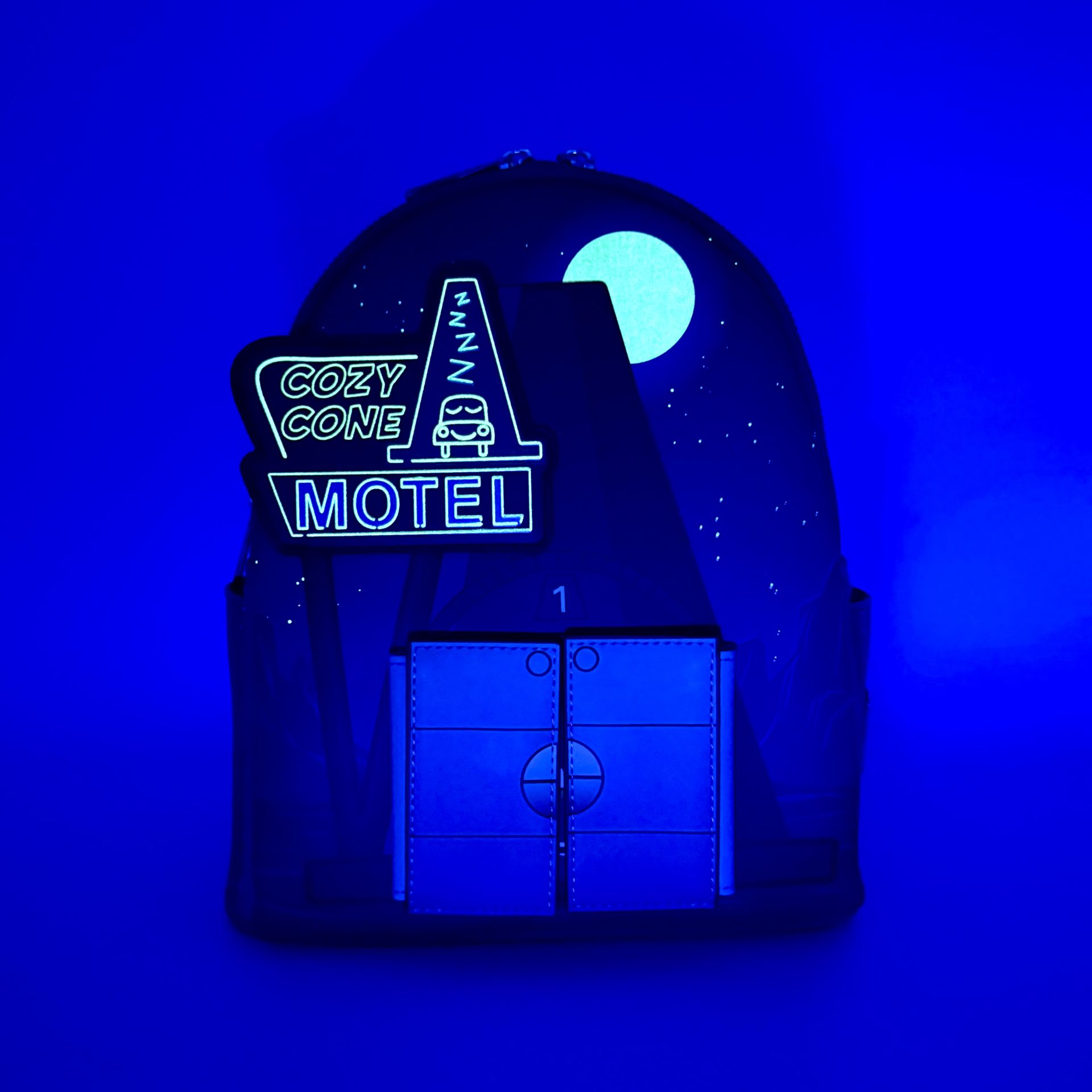 Cozy Cone Motel Cars Pixar Disney Glow In The Dark Loungefly Mini Backpack - Box Lunch Exclusive - Image 5