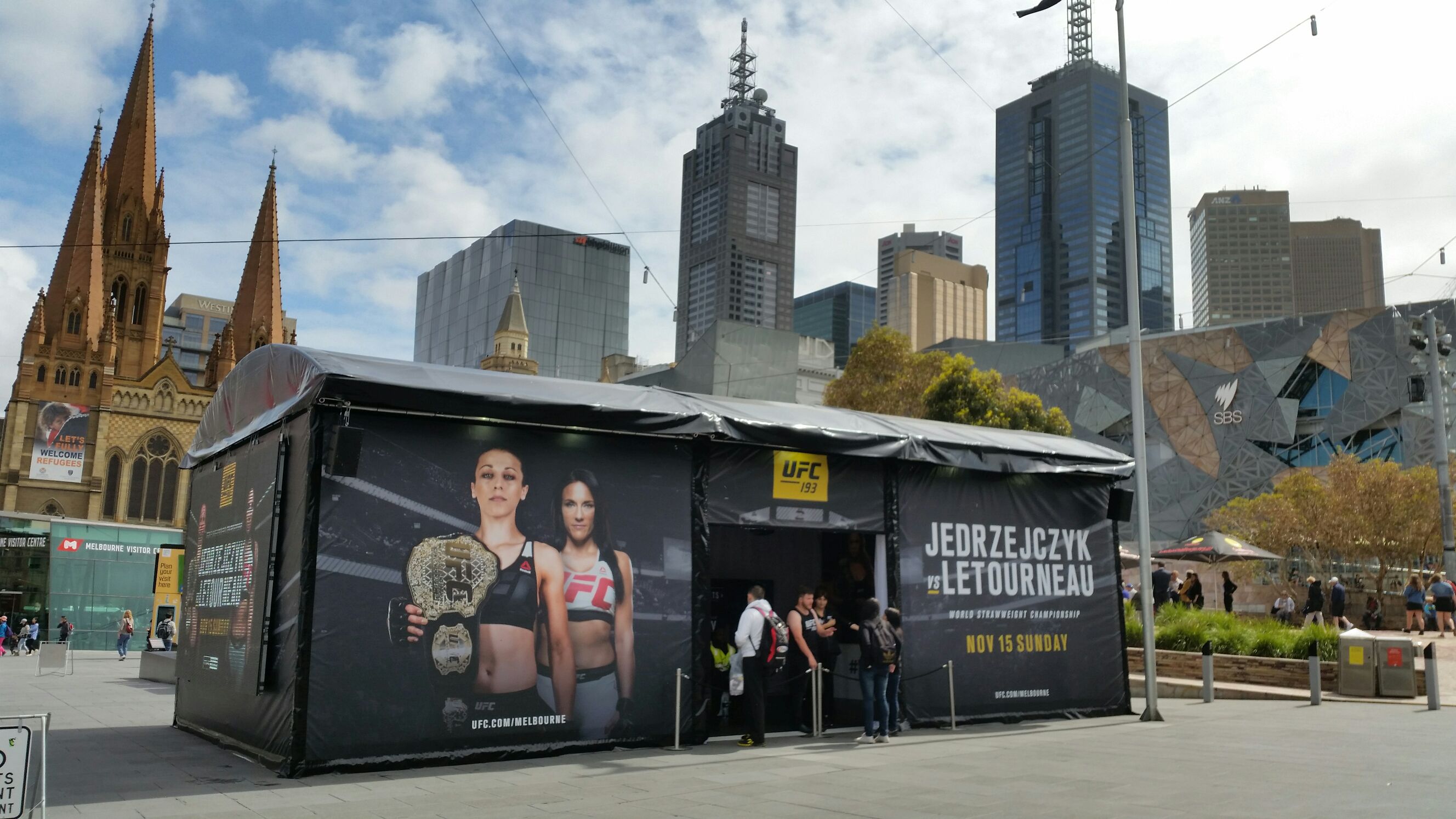 UFC 193 truss structure at Federation Square