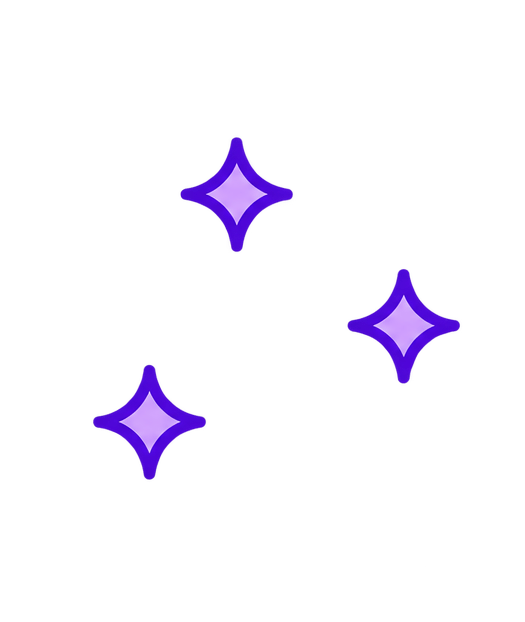 three purple sparkle stars for decoration