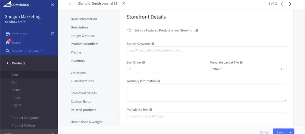 How to create a custom template in bigcommerce