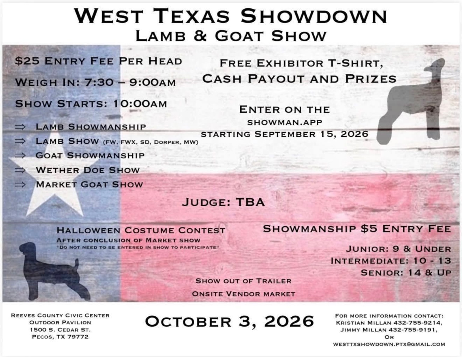 West Texas Showdown Lamb & Goat Show event flyer