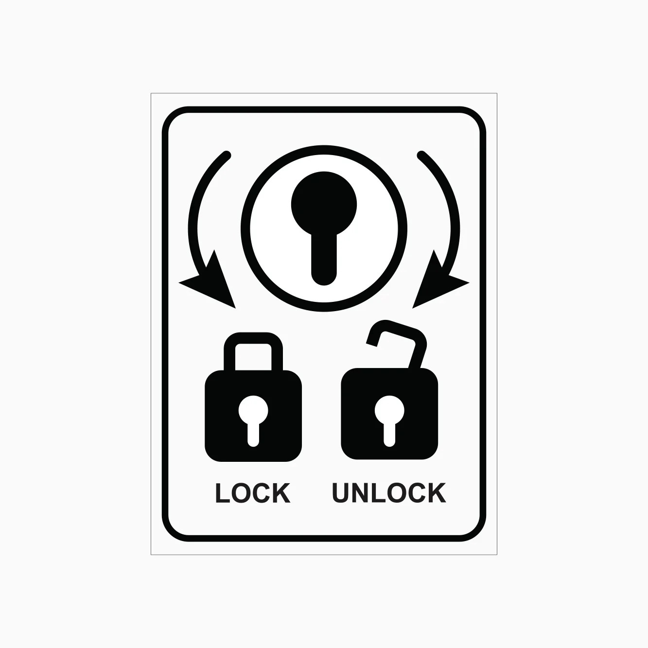 Lock and unlock sign