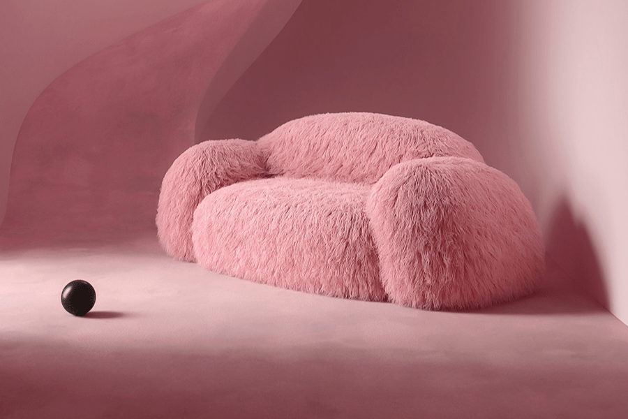 modern plush sofa