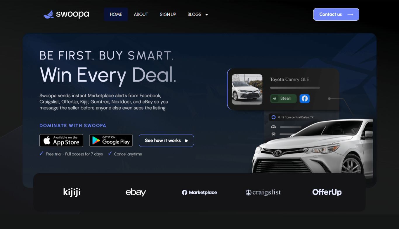 Swoopa: For Real-Time Local Marketplace Alerts