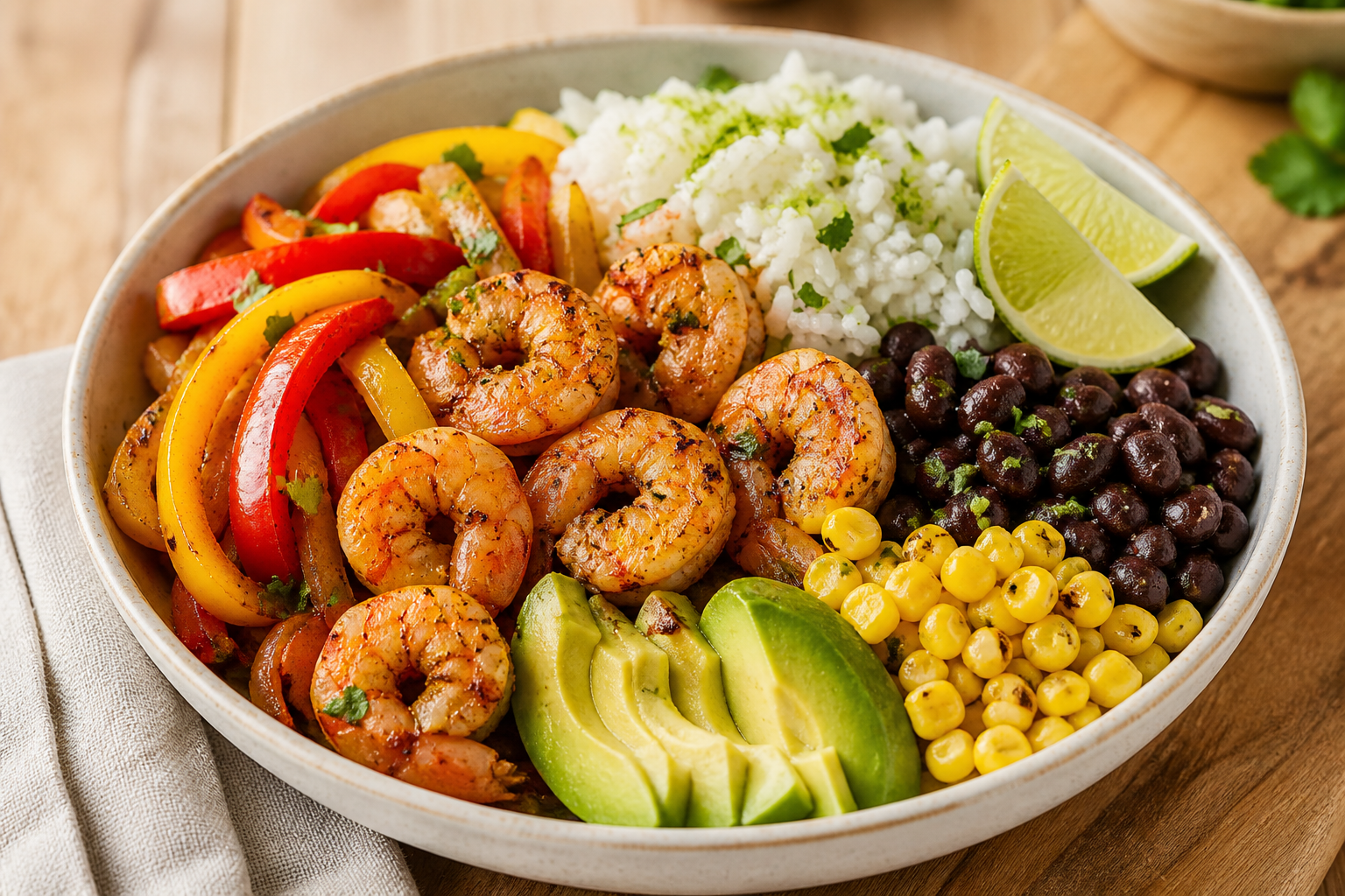 Shrimp Fajita Bowl – high-protein recipe | Getting Fit Kitchen