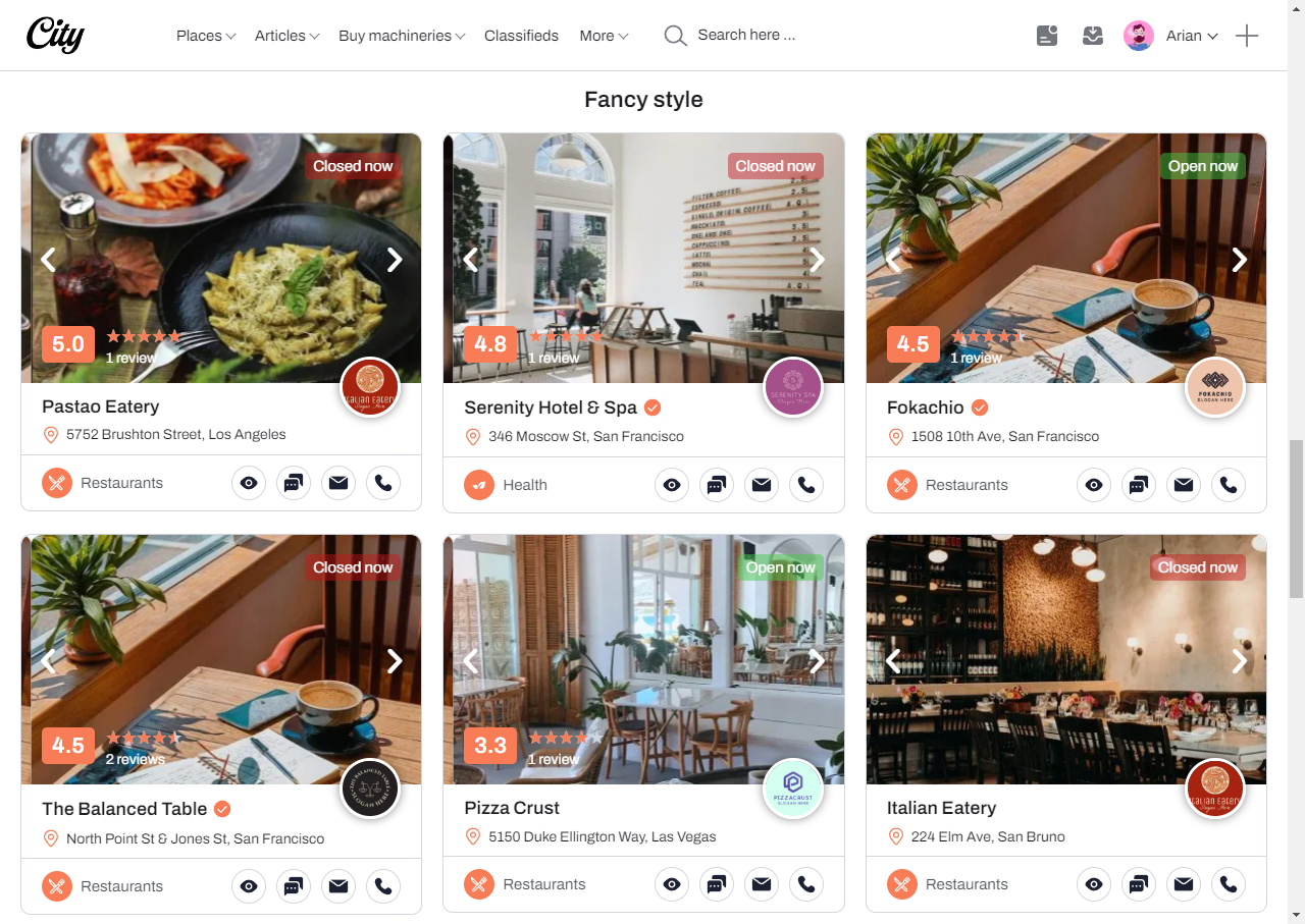 Fancy style preview card