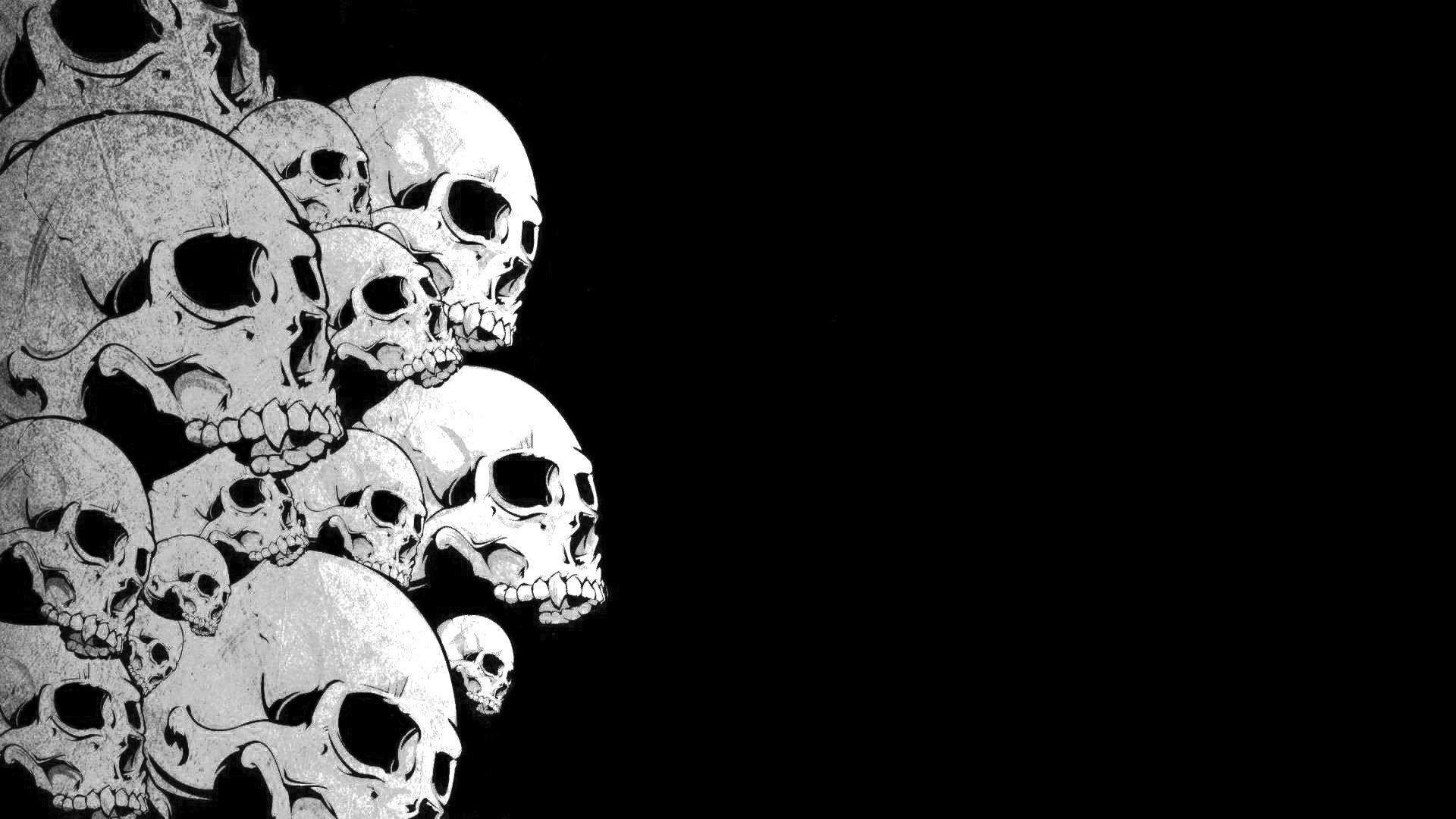 black and white skulls wallpaper (59+ images) on black and white skull wallpapers