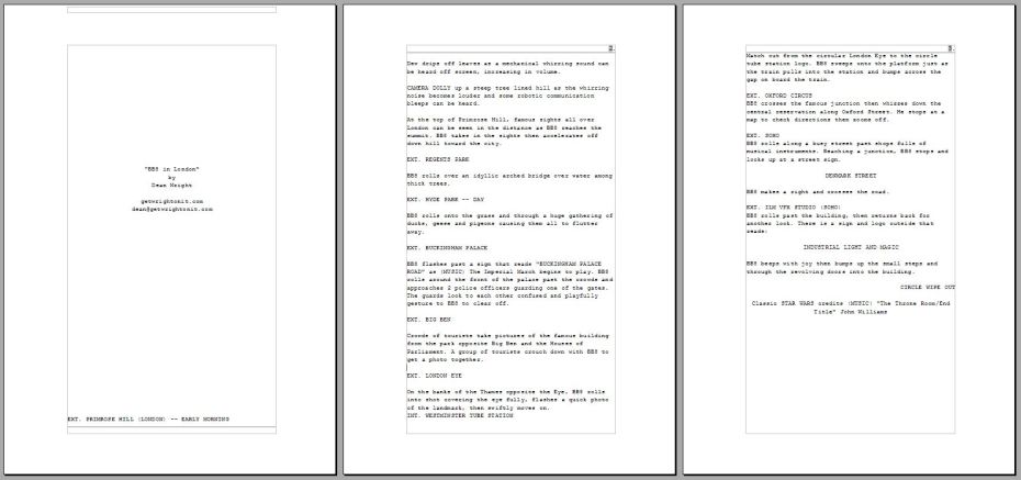 bb8 in London script