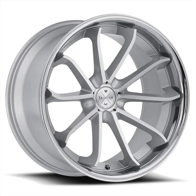 Blaque Diamond BD-23 Gloss Silver w/ Chrome Stainless Steel Lip