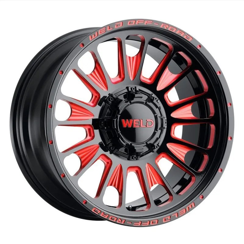 Weld Scorch Gloss Black Milled Red - Get Your Wheels