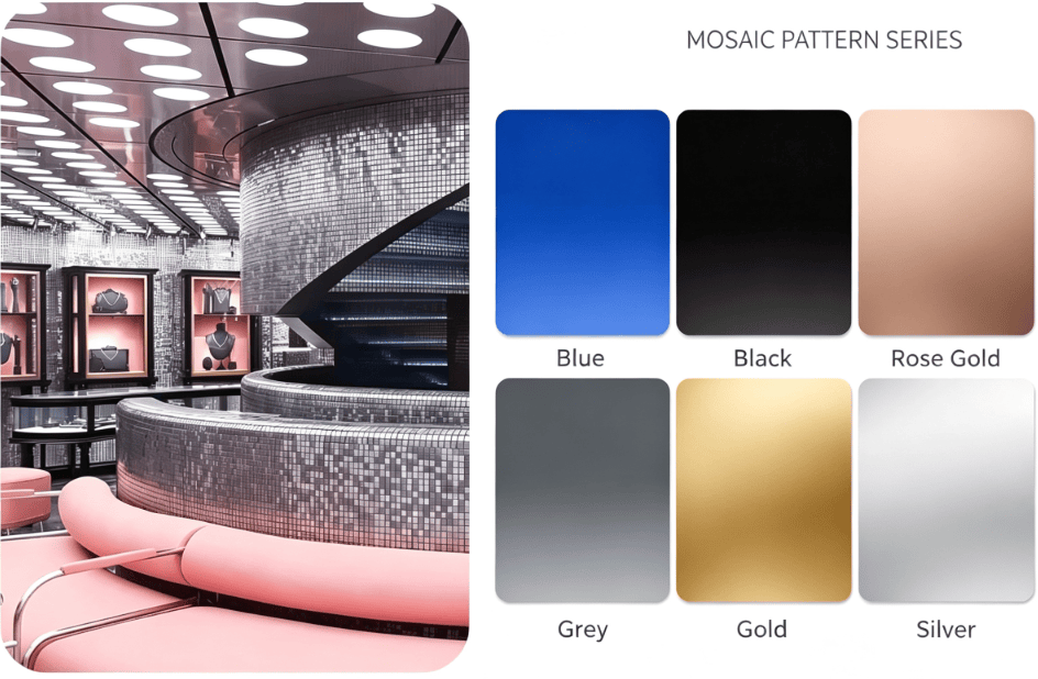 Luxury Lounge Bar Backdrop Spliced with grid Mosaic series wall panels