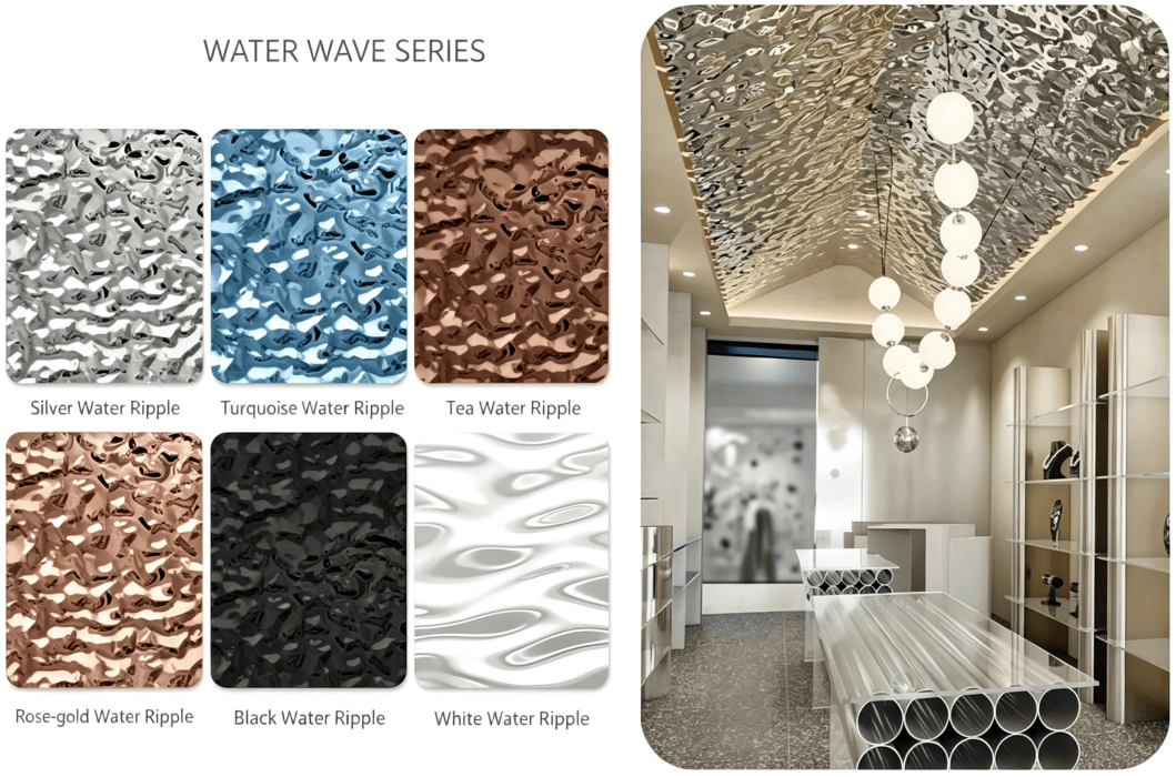 3D Water Wave Ripple ceiling cladding decoration project
