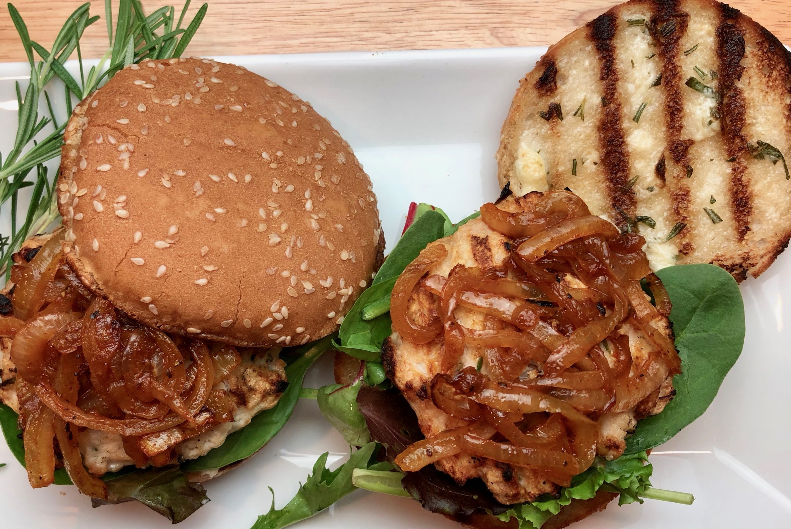 Chicken Burgers with GarlicRosemary Mayo GFchow chicken burgers