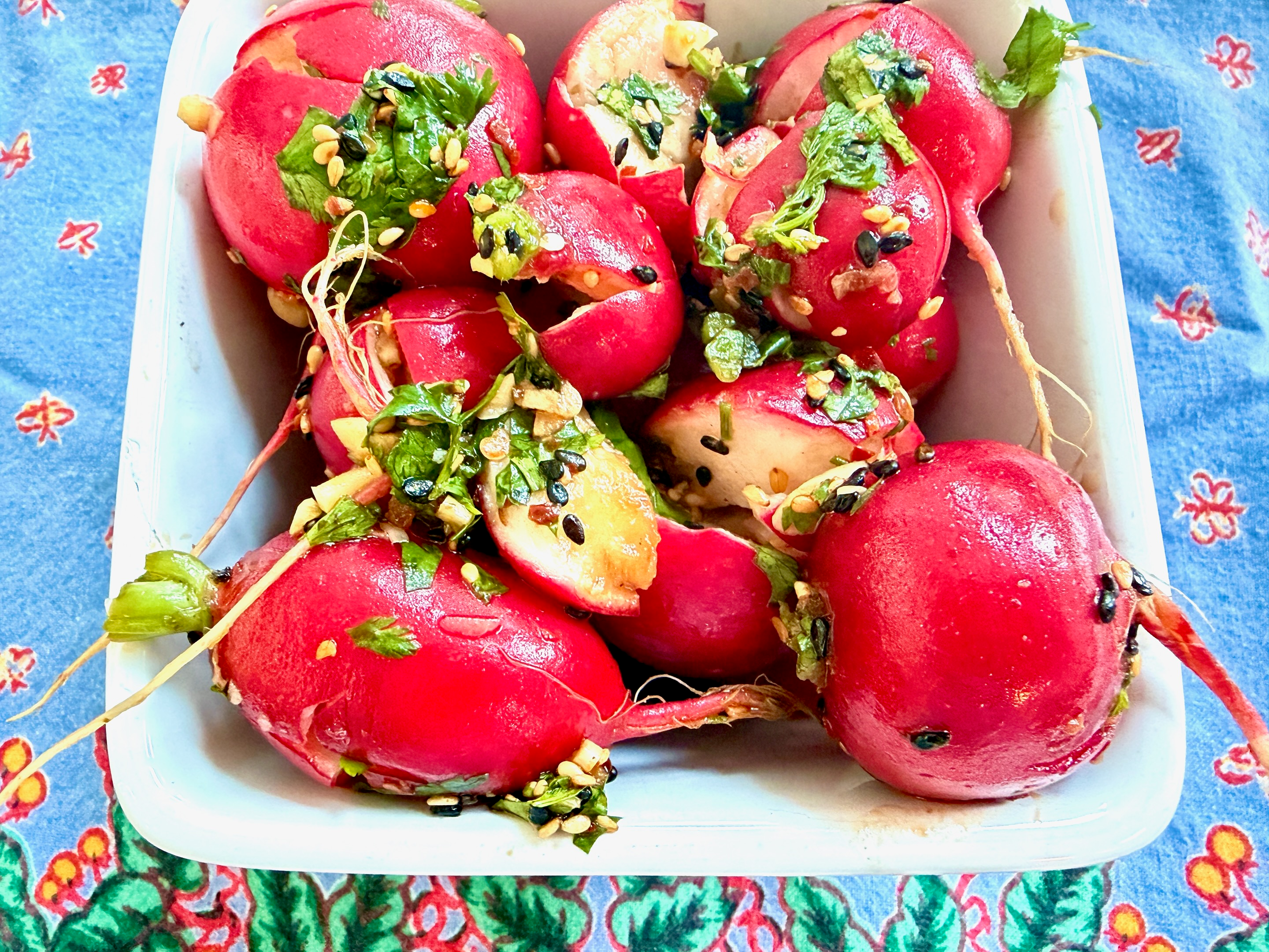 Smashed Pickled Radishes