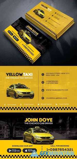 Yellow Taxi Service Creative Business Card Psd Template Free Download Graphics Fonts Vectors Print Templates Gfxmountain Com
