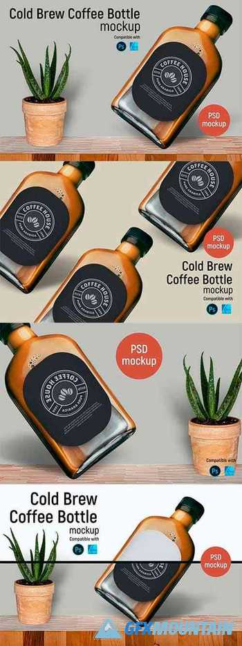 Free packaging mockups to download. Cold Brew Coffee Bottle Mockup Free Download Graphics Fonts Vectors Print Templates Gfxmountain Com