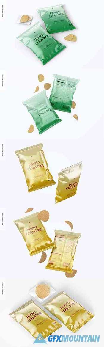In this video i'm going to be showing you how i personally make my chip bag mockups online without photoshop · if you're interested in template . Glossy Chips Bag Mockup Free Download Graphics Fonts Vectors Print Templates Gfxmountain Com