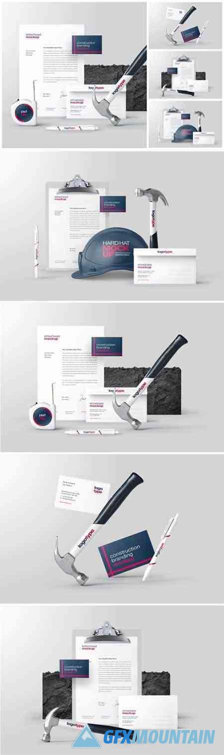 A mockup may be a prototype if it provides at least part of the functionality of a system and enables testing of a design. Construction Branding Mockup Set Free Download Graphics Fonts Vectors Print Templates Gfxmountain Com