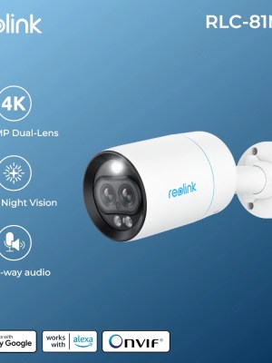 Reolink 4K Dual-Lens PoE Camera Smart Dual: Advanced security solution with dual lenses for comprehensive surveillance coverage.