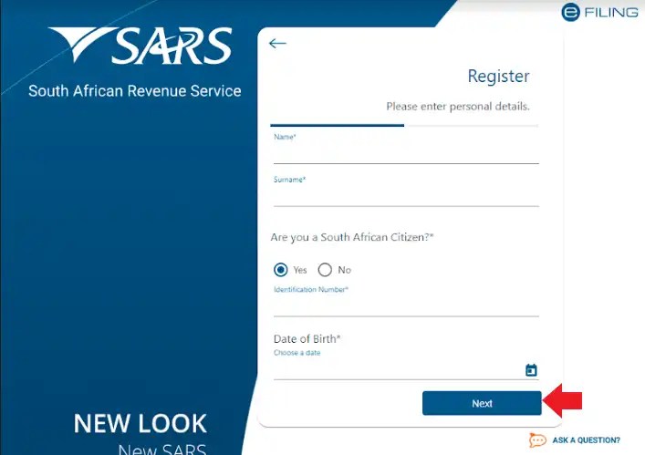 How do I get my SARS tax number online application form?