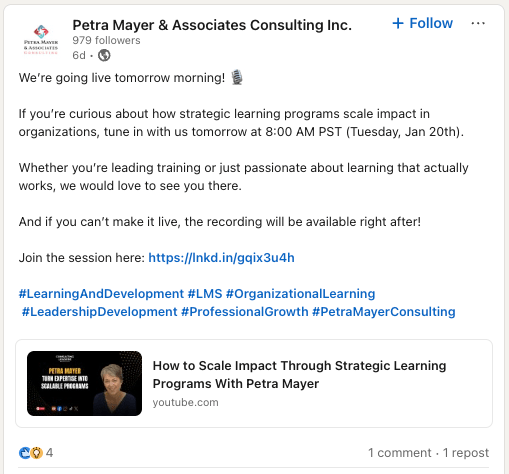 Petra Mayer on LinkedIn about Consulting Leaders