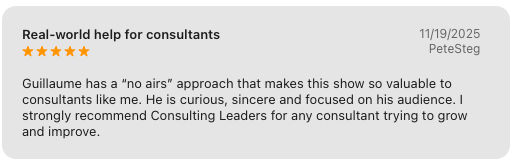 Consulting Leaders, Apple Podcast review 10