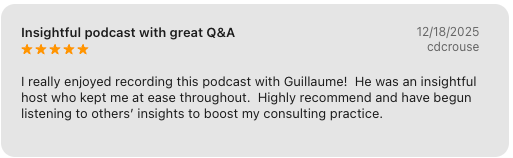 Consulting Leaders, Apple Podcast review 6