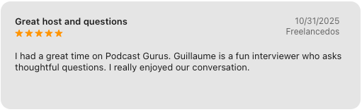 Consulting Leaders, Apple Podcast review 4