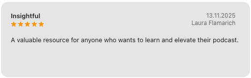 Consulting Leaders, Apple Podcast review 2