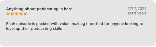 Consulting Leaders, Apple Podcast review 1