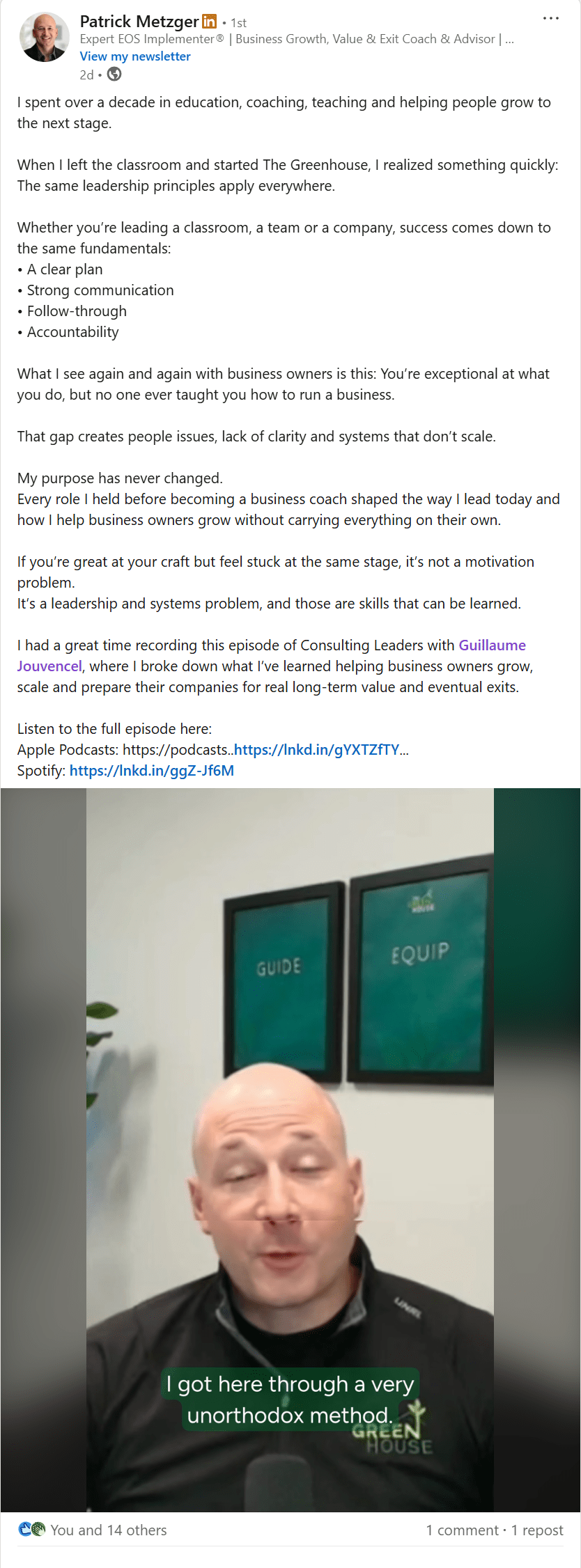 Patrick Metzger on Consulting Leaders